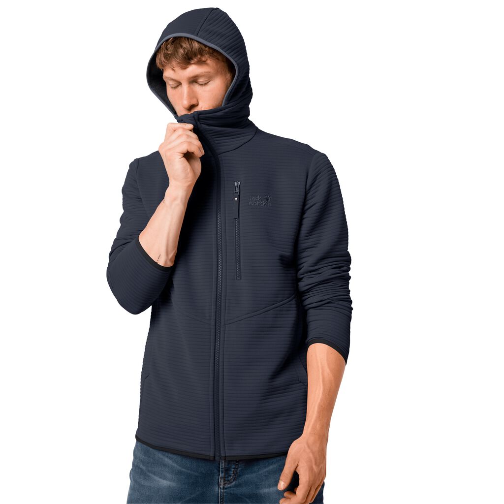 Jack Wolfskin MODESTO HOODED fleece ζακετεσ ανδρικα μπλε | GR8674673